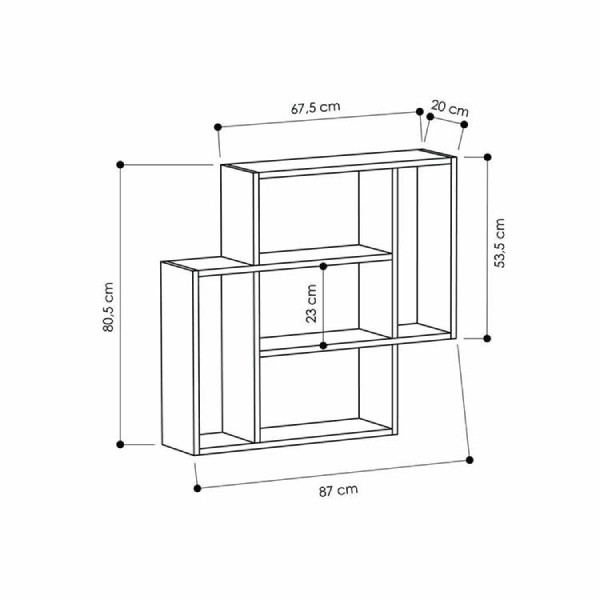 Kệ sách treo tường kết hợp trang trí đơn giản  (KS-14)