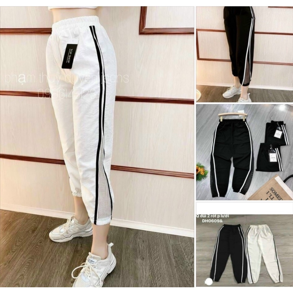 Quần đũi xước phối lưới bo gấu cho nữ siêu mát