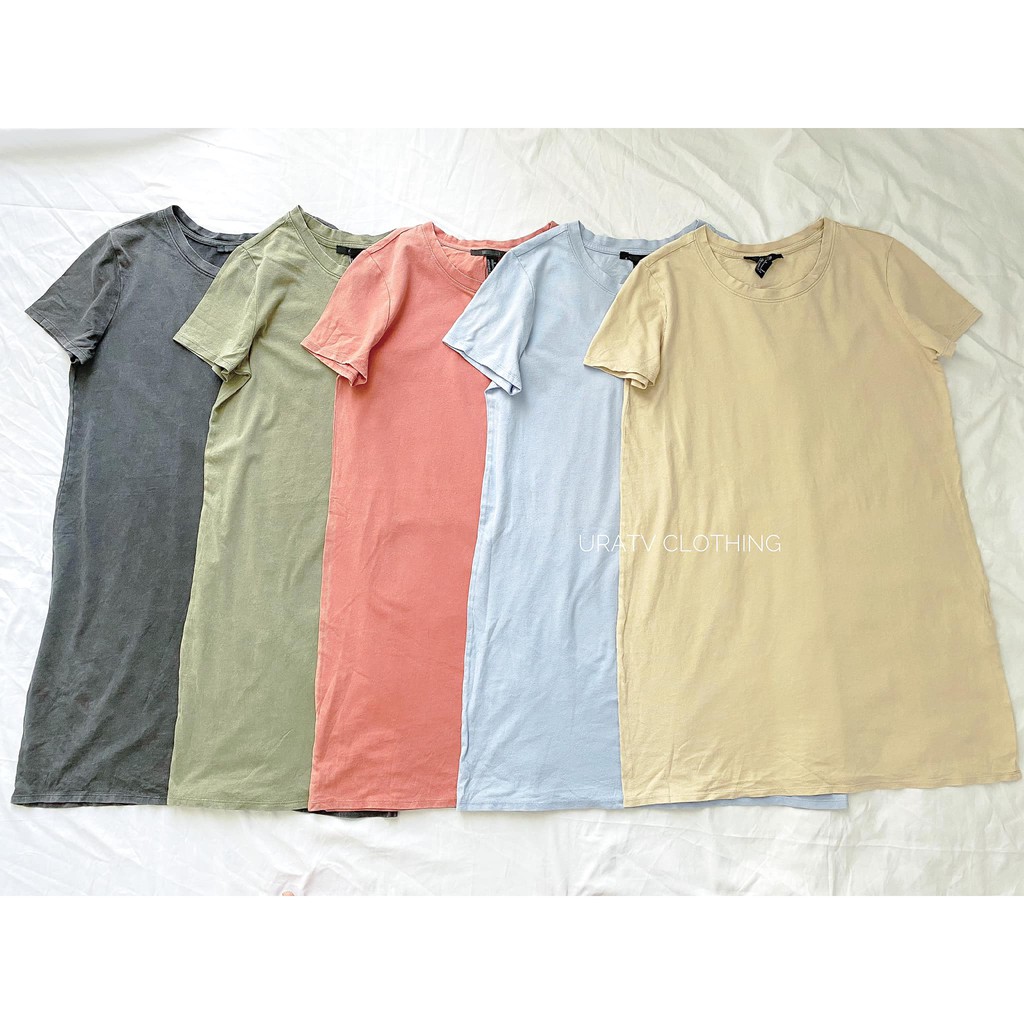 [FREESHIP - ẢNH CHÍNH CHỦ] Đầm thun suông trơn tay ngắn f21 160