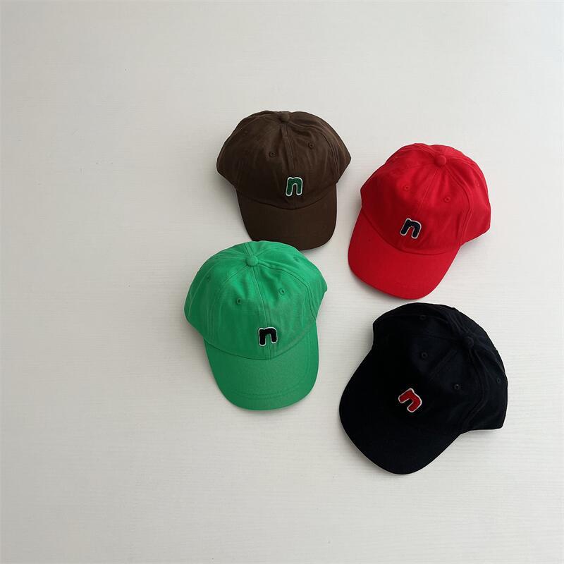 Mũ Lưỡi Trai Màu Trơn In Chữ N Thời Trang Hàn Quốc Dành Cho Trẻ Em