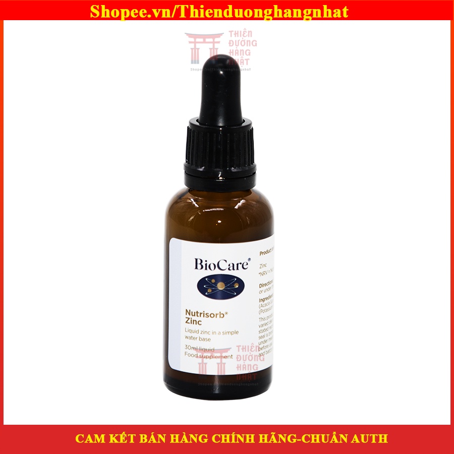 Kẽm nước BioCare Nutrisorb ZinC, Anh (30ml dạng giọt) tăng cường đề kháng cho trẻ sơ sinh, trẻ nhỏ từ 1 tháng tuổi