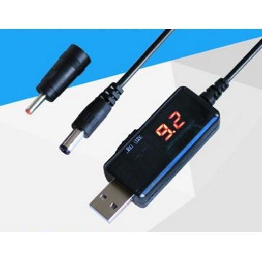 Dây cáp tăng áp usb chạy modem, wifi bằng sạc dự phòng (9v -12v)
