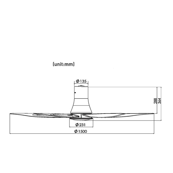 Quạt trần Panasonic 5 cánh F‑60XDN-W màu Trắng