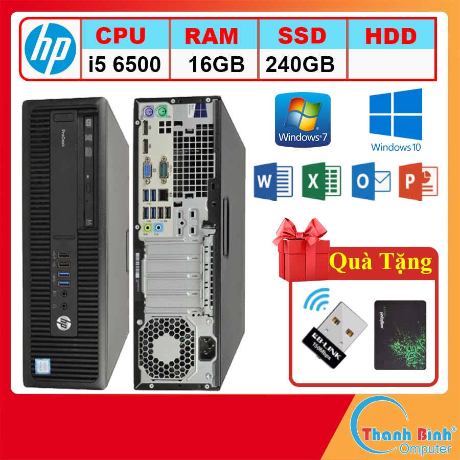 Máy Tính Văn Phòng  💟ThanhBinhPC💟 Máy Tính Đồng Bộ - HP ProDesk 600G2 (Core I5 6500/16GB/ 240GB) - Bảo Hành 12 Tháng.