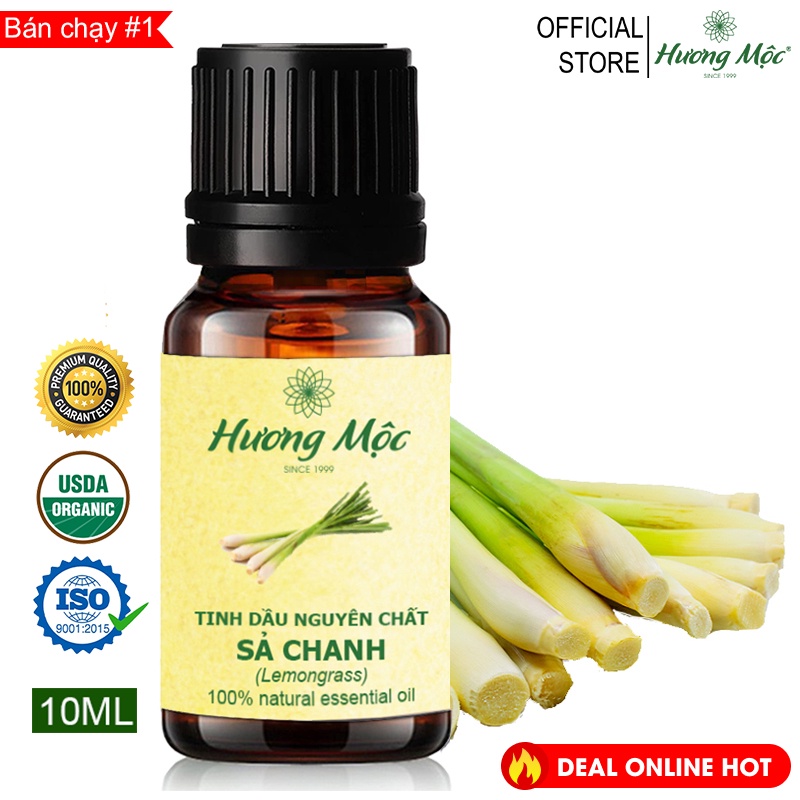 Tinh dầu nguyên chất Sả Chanh Hương Mộc- Lemongrass Essential Oil- Tinh dầu thơm phòng, chuyên đuổi muổi, đuổi con trùng