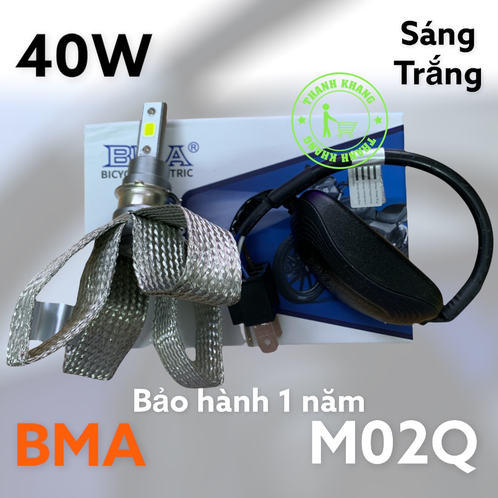 Đèn pha led 3 tim BMA-DPL-M02Q H4,M5 chính hãng siêu sáng bảo hành 1 năm gắn pha xe máy Thanh Khang