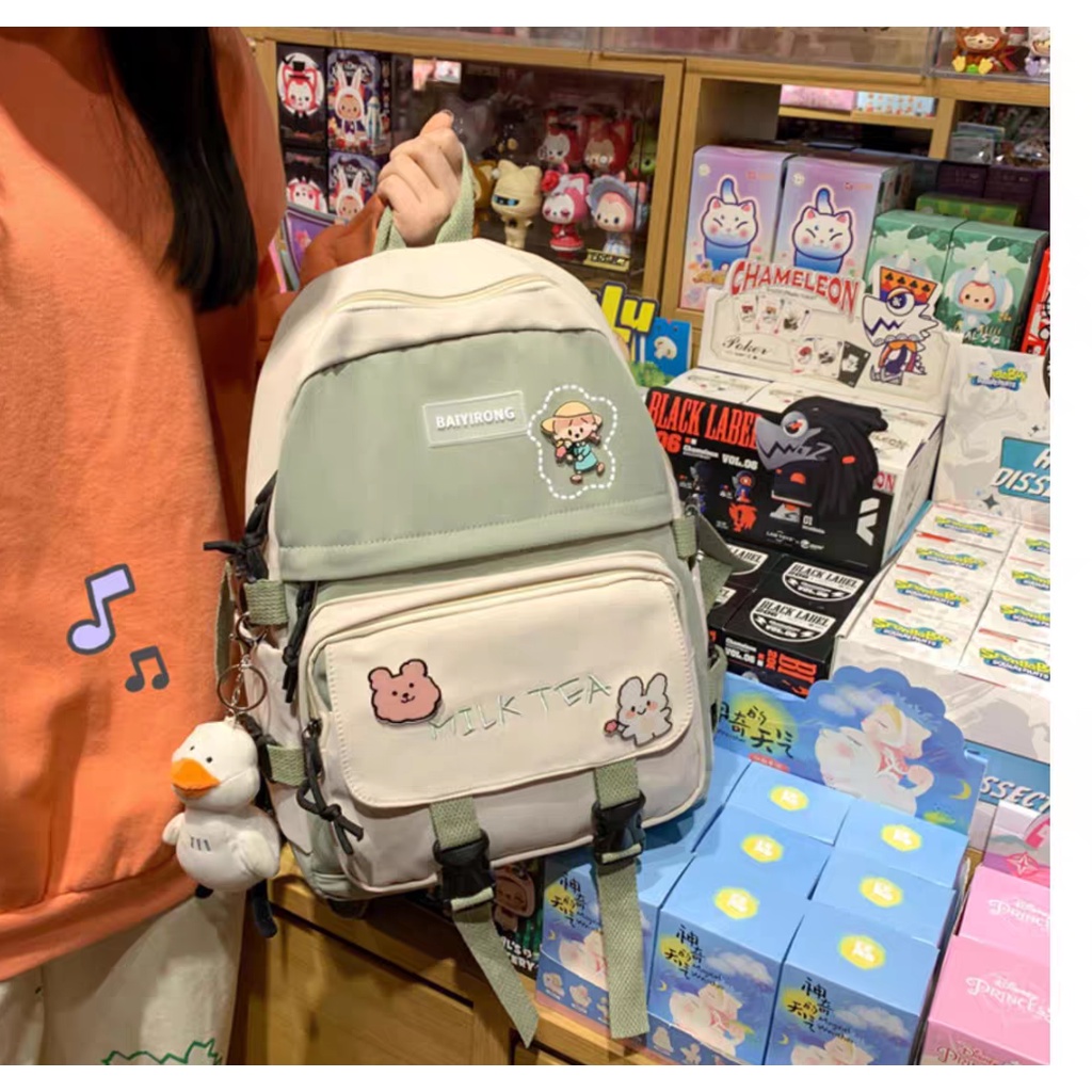 Balo nữ Milk cao cấp du lịch dễ thương đẹp đi học giá rẻ Balo Ulzzang Basic Vải Canvas, Balo Unisex Đi Đi Học Nam