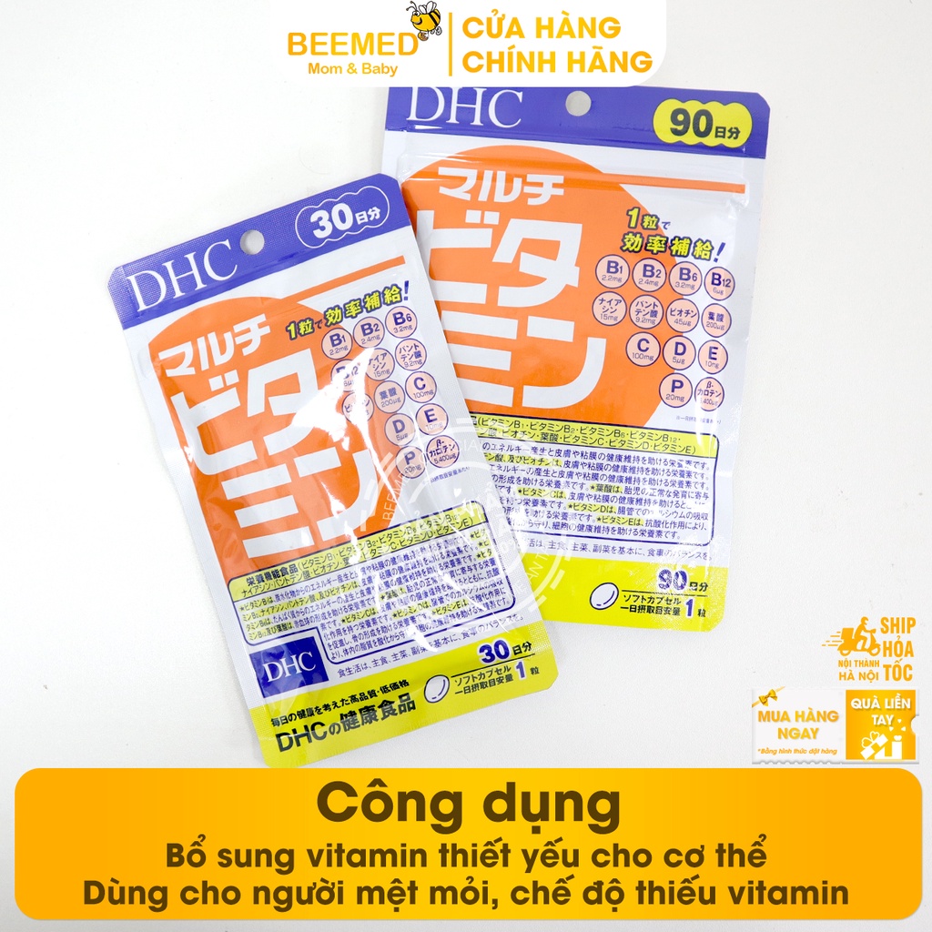 Bổ sung vitamin tổng hợp DHC Multi Vitamins - giúp bổ sung Vitamin B C D E tăng sức đề kháng - Chính hãng DHC Nhật Bản