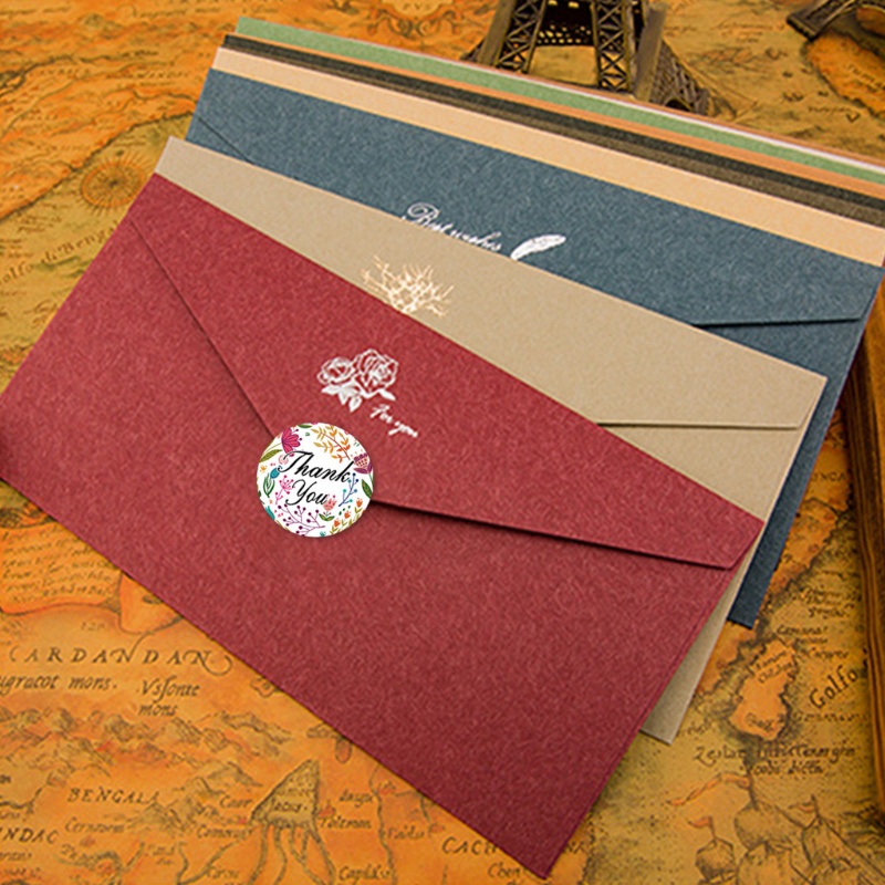 Set 60 Tờ 720 Miếng Dán Hình Tròn In Chữ Thank You Nhiều Màu Sắc Trang Trí Phong Bì