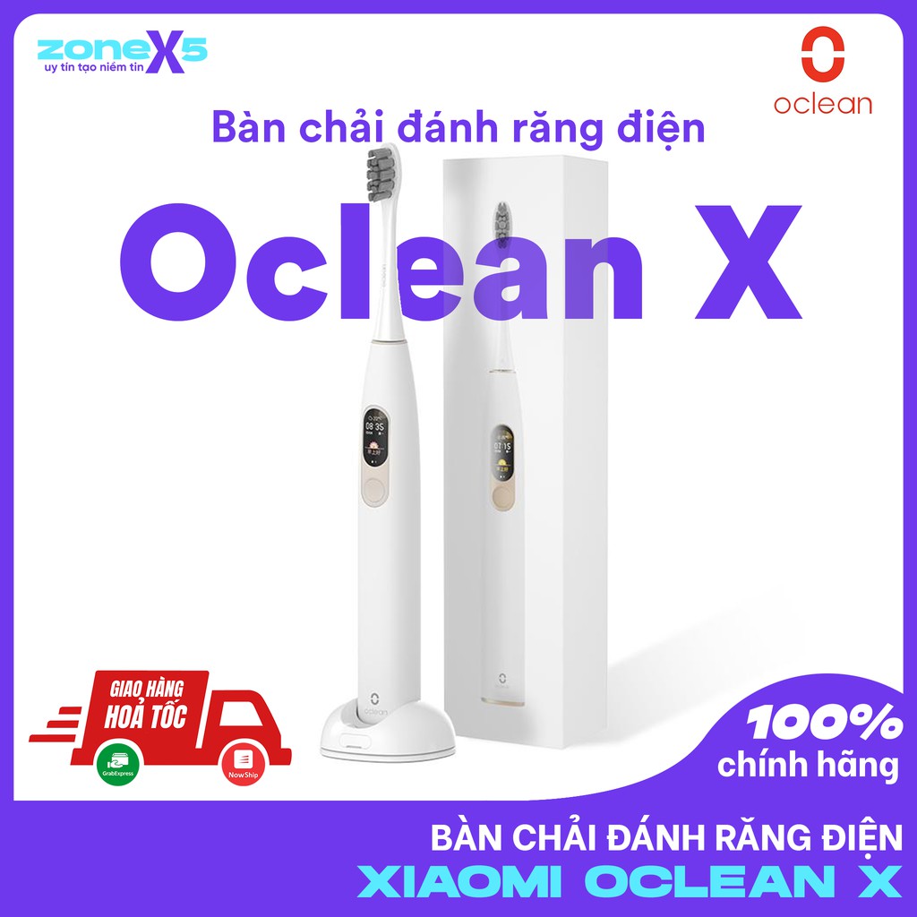 [BẢN QUỐC TẾ]Bàn chải điện thông minh Xiaomi Oclean X với màn hình cảm ứng, sạc nhanh, kết nối app, chống nước IPX7