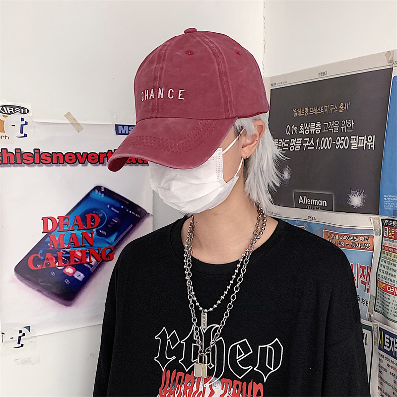 Mũ Lưỡi Trai Màu Trơn Thêu Chữ Phong Cách Hip Hop