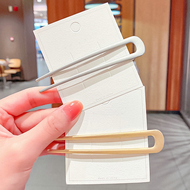 Kẹp Tóc Hợp Kim Hình Chữ U Đơn Giản Phong Cách Hàn Quốc Cổ Điển Dành Cho Nữ