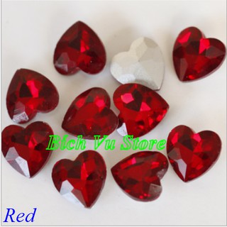 Đá trái tim Hồng Kong | size 8mm (10vien/28k) (Đá sáng đẹp)