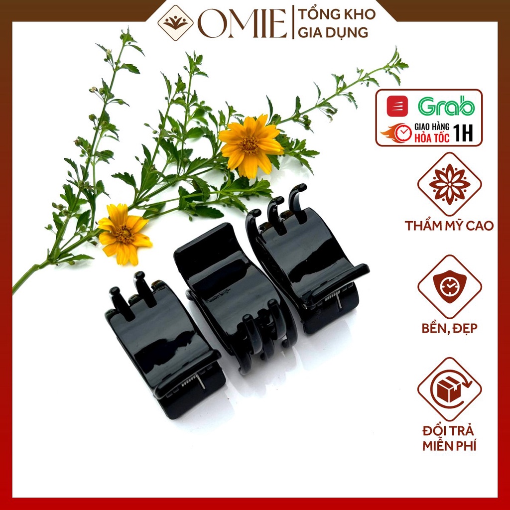 Kẹp tóc càng cua 5 răng 3 răng màu đen OMIE kẹp tóc càng cua Hàn Quốc nhiều màu tạo xoăn chống gãy