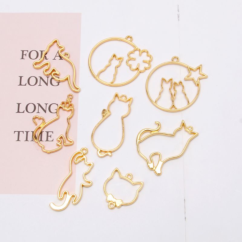 Set 8 Khuôn Làm Mặt Dây Chuyền Hình Mèo Dễ Thương