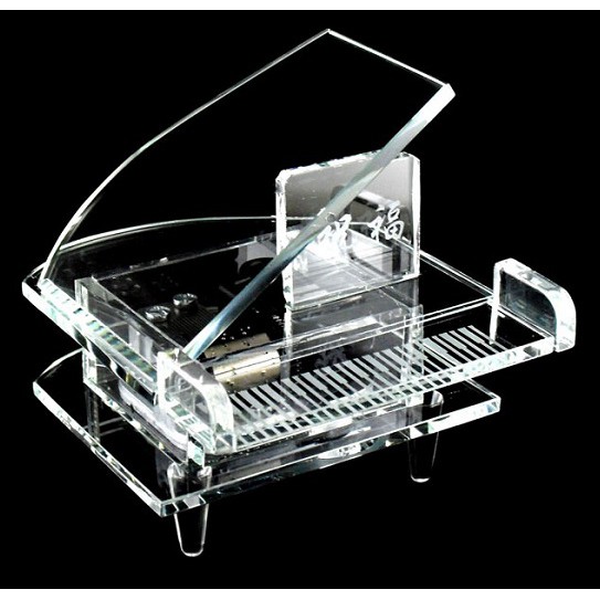 Hộp nhạc đàn piano bằng thủy tinh cao cấp