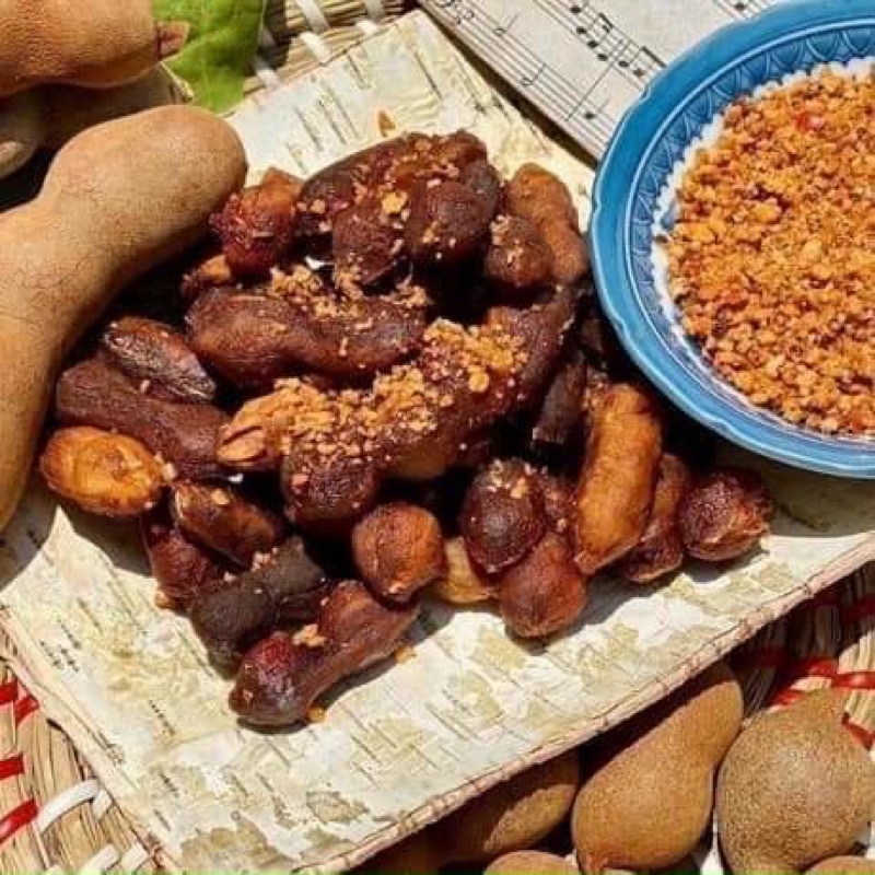 [FREESHIP] Me lào sấy muối ớt, me đường muối ớt hũ 500g