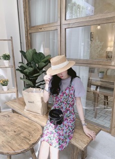 Set váy hoa tím siêu xinh ✨ váy hoa tím xoè a