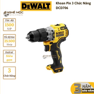 Máy khoan pin Dewalt DCD706 12V chính hãng Nghề Mộc