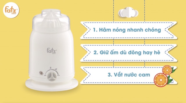 [BH 1 năm] Máy hâm sữa và thức ăn 4 chức năng Fatz Baby FB3002SL