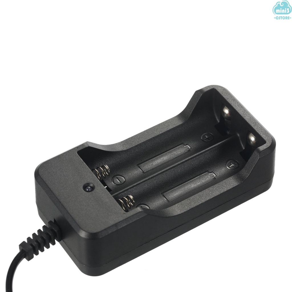 (V06) 2 Slots 18650 Li-ion Battery Charger 18650 Charging Dock Stand with LED Indicator