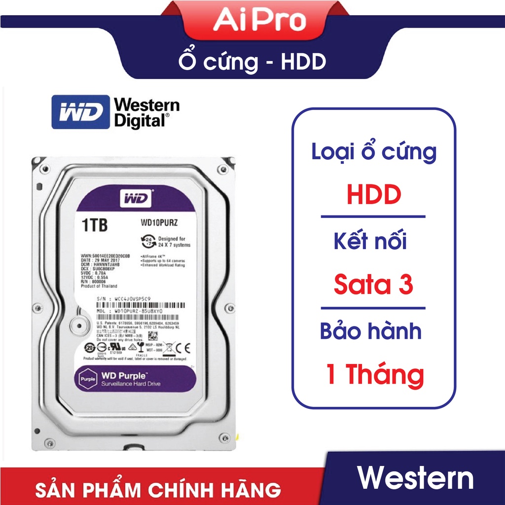 Ổ cứng HDD Glowy1TB SG/WD - Likenew - 7200RPM - Bảo hành 2 năm