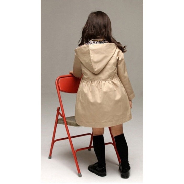ღ♛ღNew Kids Girl Fashion Tops Trench Coat Cute Outwear Children Wind jacket 2-7Year