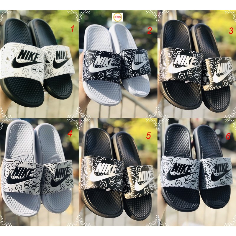 [ sale Sốc + Freeship] Dép nam, dép quai ngang nam nữ unisex nike benassi cartoon ❤️FREESHIP + Hộp❤️ họa tiết