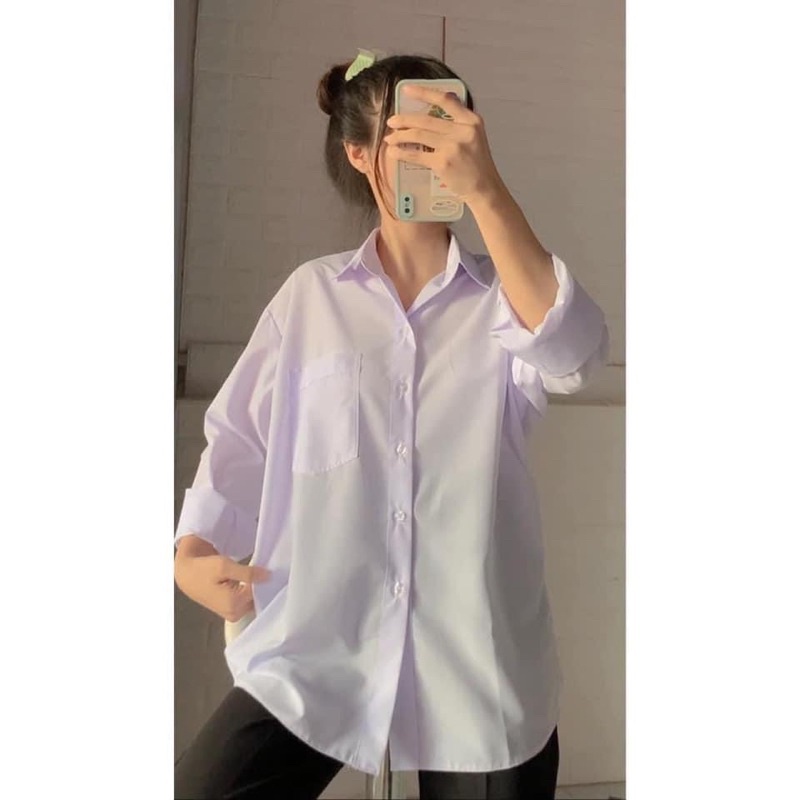 Áo sơ mi trắng dài tay oversize