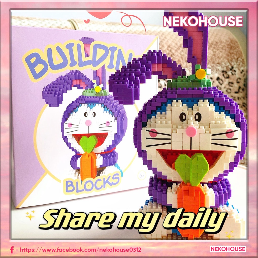 Đồ chơi lắp ráp Lego mô hình Doraemon Thỏ Tím