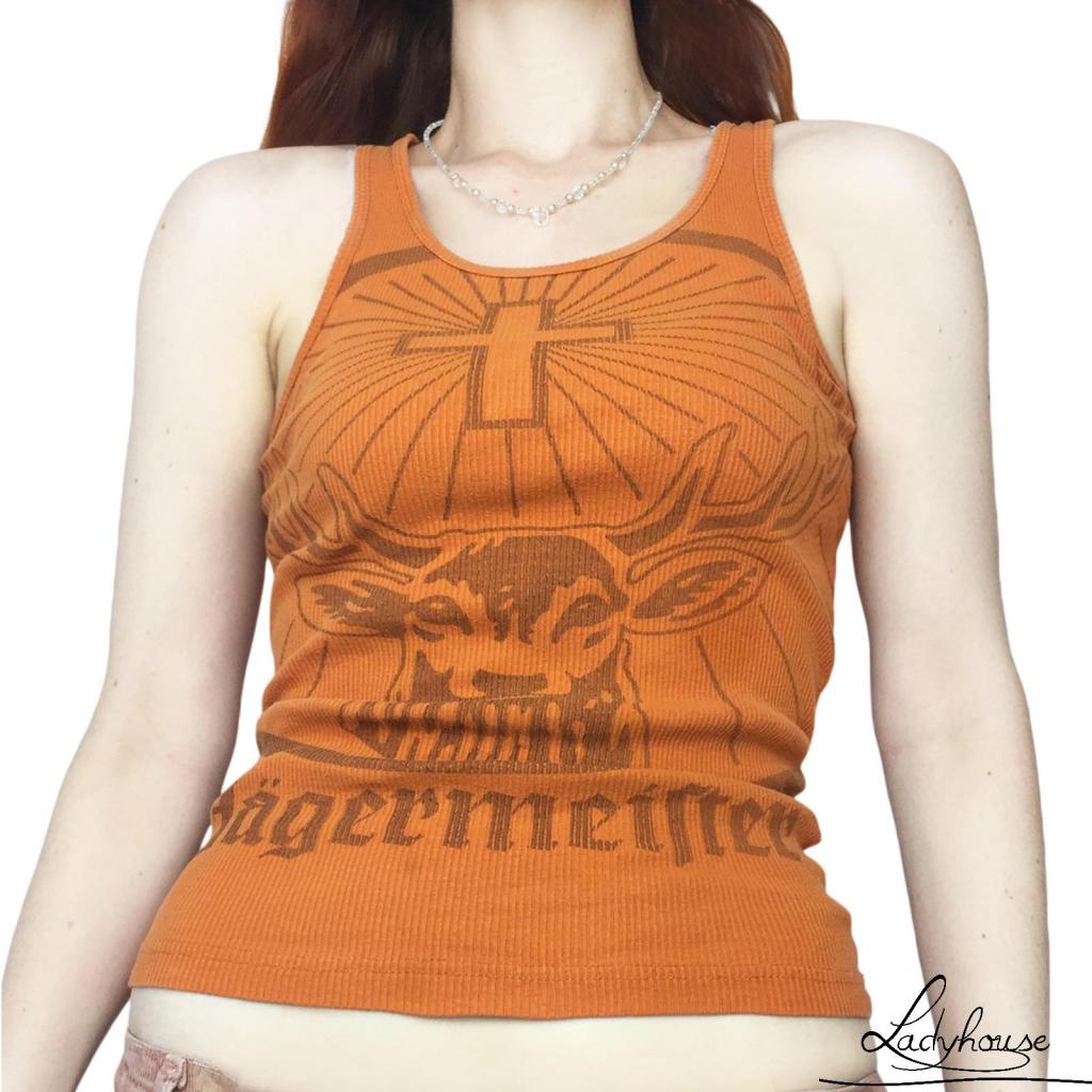 Áo dệt kim sát nách cổ tròn dáng ôm in họa tiết bò sữa thời trang mùa hè cho nữ