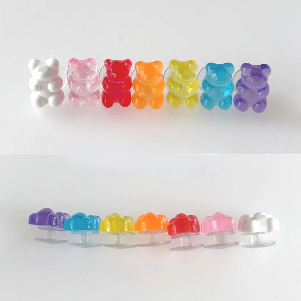 [Deco] Giày Crocs Trang Trí Hình Gấu Jelly 7 Màu Tùy Chọn Diy