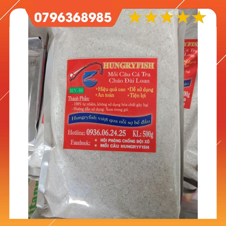 Mồi câu cá tra cháo đài loan Hungryfish 500g