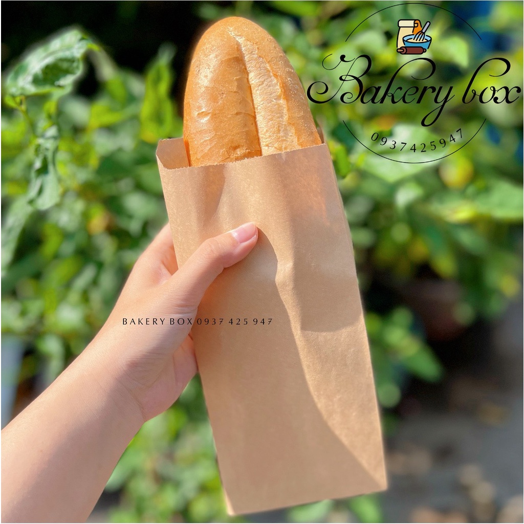 100 Túi Bánh Mì Việt Nam Màu Kraft Trơn