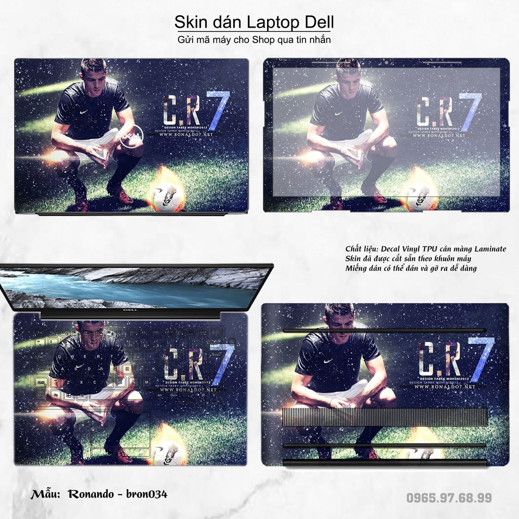 Skin dán Laptop Dell in hình Ronando (inbox mã máy cho Shop)