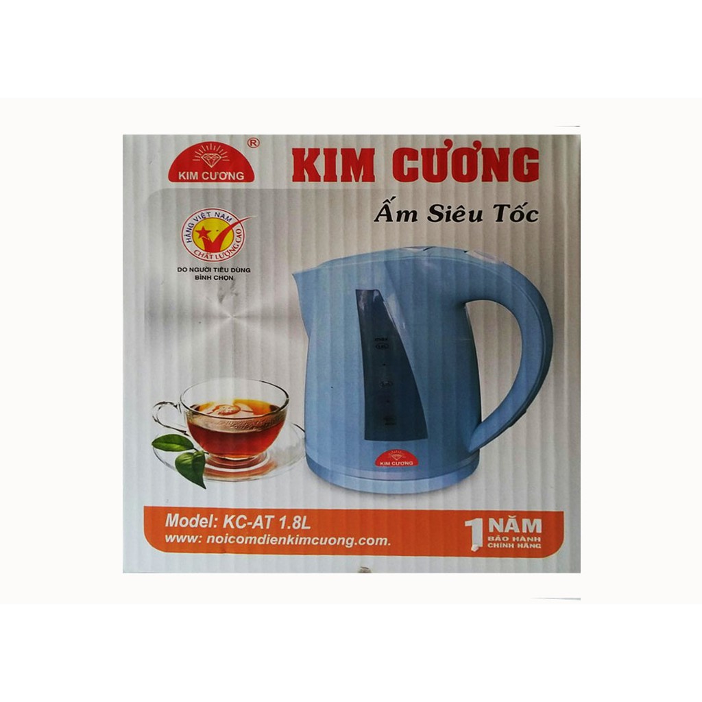 Ấm siêu tốc nhựa 1.8 lít KIM CƯƠNG KC-18AT