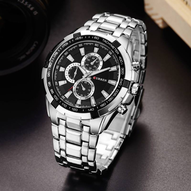 Đồng Hồ Thể Thao Nam CURREN 8023 Dây Kim Loại Silver
