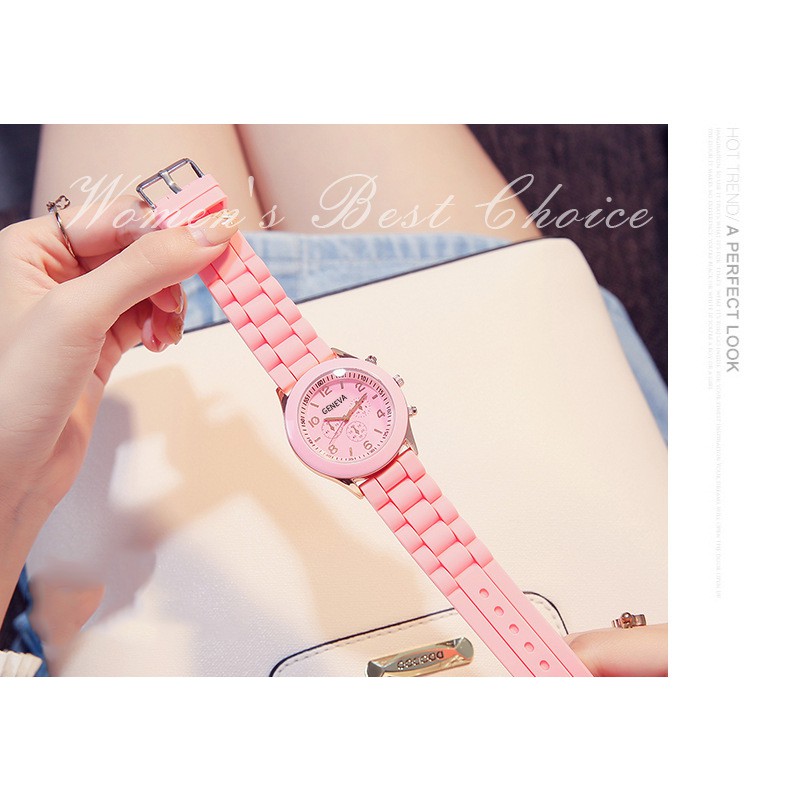 Đồng hồ thời trang nữ Geneva KM01 dây silicon mềm dẻo đeo êm tay, trẻ trung, hiện đại, nhiều màu dể dàng phối đồ | BigBuy360 - bigbuy360.vn