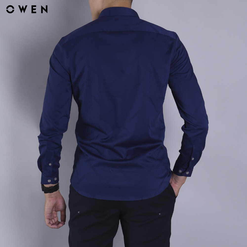 Áo sơ mi nam dài tay Owen dáng Regulafit màu xanh - AR80601D | BigBuy360 - bigbuy360.vn