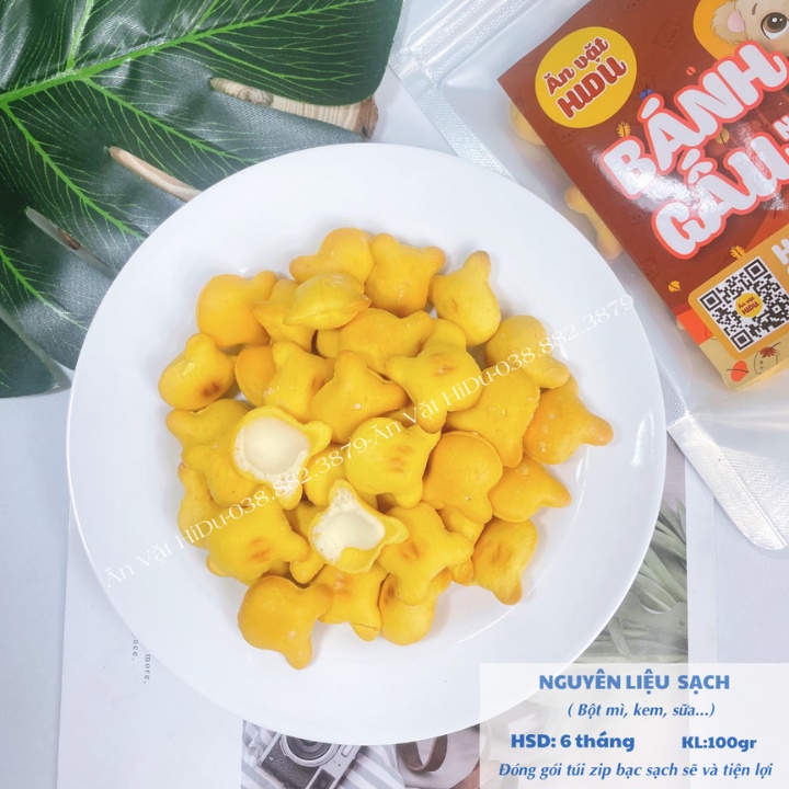 Bánh gấu nhân kem sữa thiên hồng 100gr giòn tan béo ngậy