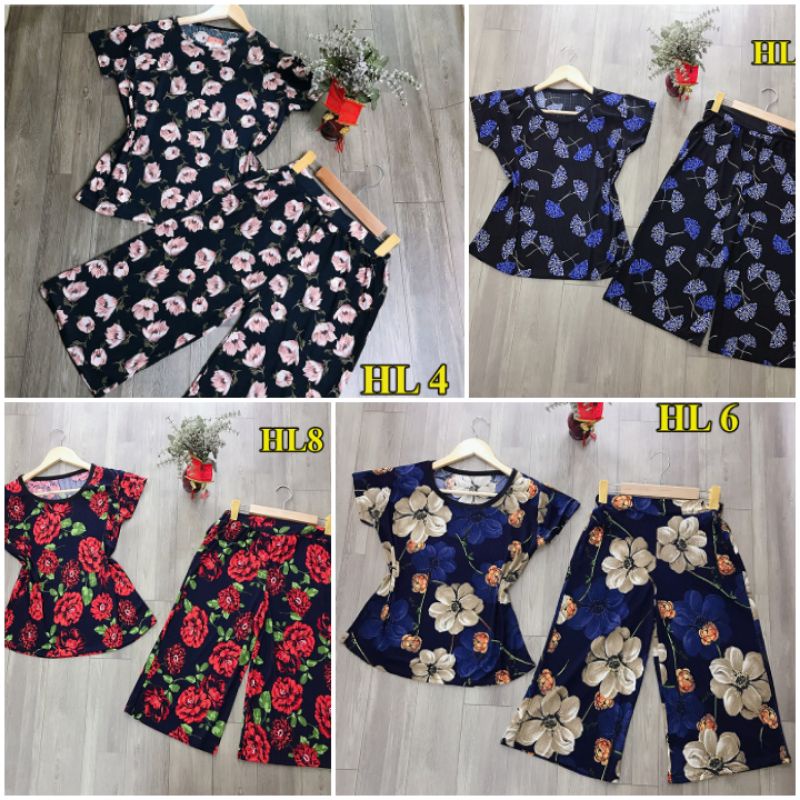 Đồ bộ trung niên cho mẹ bộ quần áo mặc nhà cho bà cho mẹ quần ống sớ vải thun tăm co dãn dày đẹp mềm mịn mát TCHIC