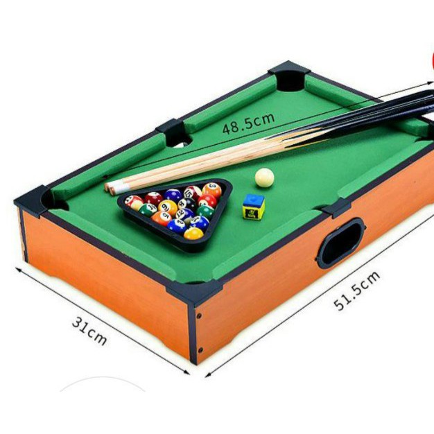 Đồ chơi bia-bida billards snooker mini bằng gỗ mặt bàn vải nỉ  cao cấp dành cho 2 người chơi