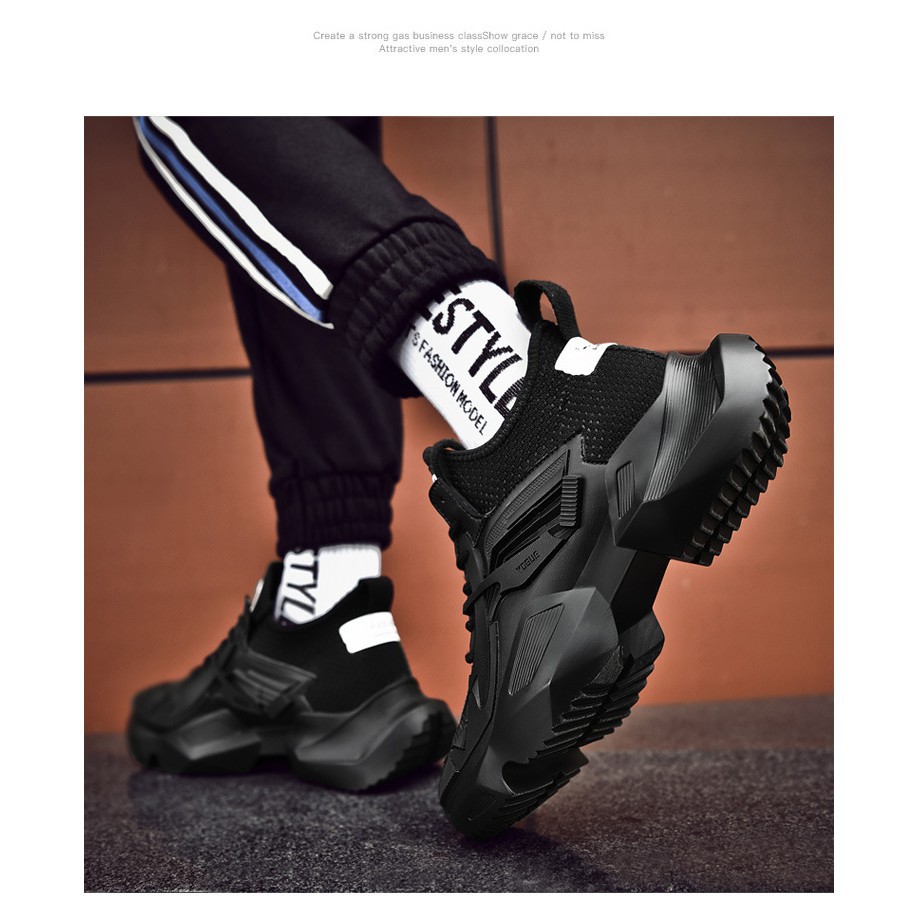 sneaker nam Giày thể thao nam B2 tăng chiều cao 5cm tặng kèm một đôi tất cotton cổ cao gần giống như trên hình 30k