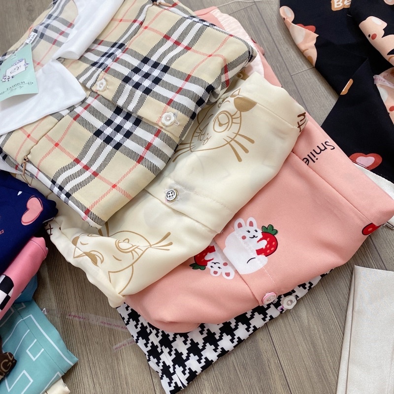 Bộ Bầu - Bộ Sau Sinh Có Khóa Kéo Cho Bé Ti mùa hè