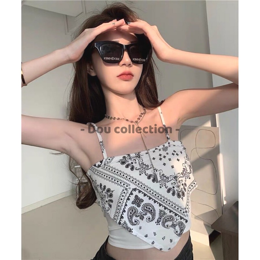 [Nowship2h] Áo 2 Dây ( Áo Bandana) Nữ Họa Tiết Thổ Cẩm Phong Cách Hàn Quốc - Mã AT003