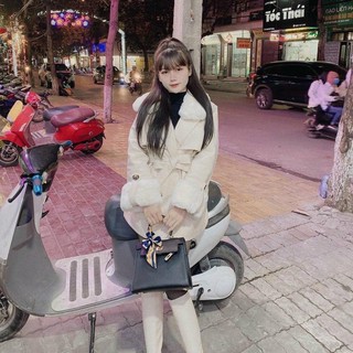 Áo mangto phối lông thắt nơ hàng quảng châu cao cấp kèm ảnh thật+video