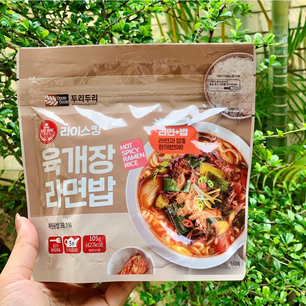 Mỳ Ramen Và Cơm Trộn Hàn Quốc DOORI DOORI Vị Cay Gói 105g
