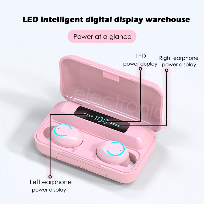 Tai Nghe Bluetooth 5.0 Không Dây F9-9 Màu Sắc Macaron | BigBuy360 - bigbuy360.vn