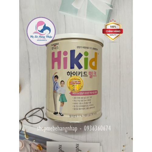 Thùng 6 lon Sữa Hikid Vani 600g tăng chiều cao- cân nặng
