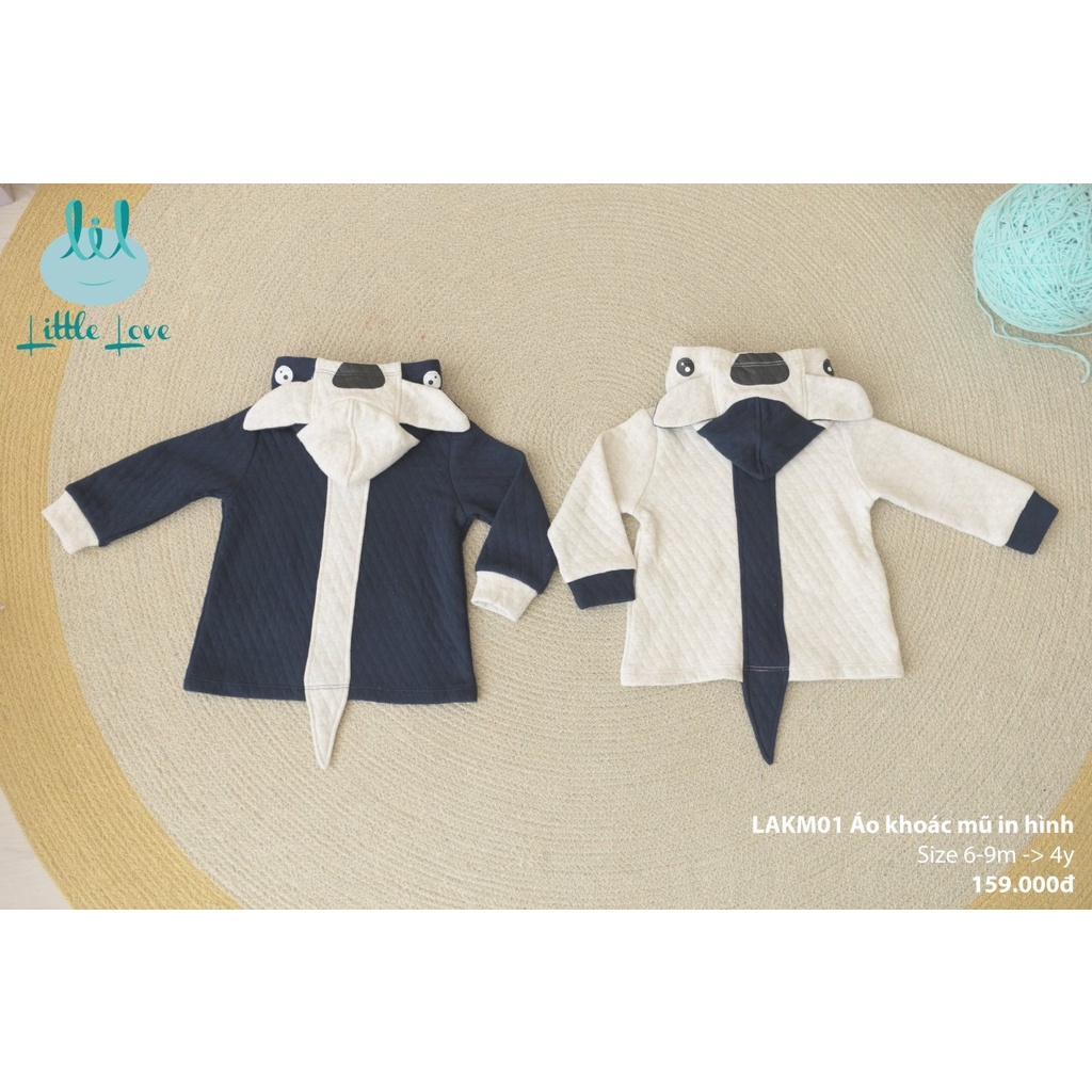 [CHÍNH HÃNG] Áo khoác có mũ in hình họa tiết trẻ em đáng yêu LAKM01 Little Love
